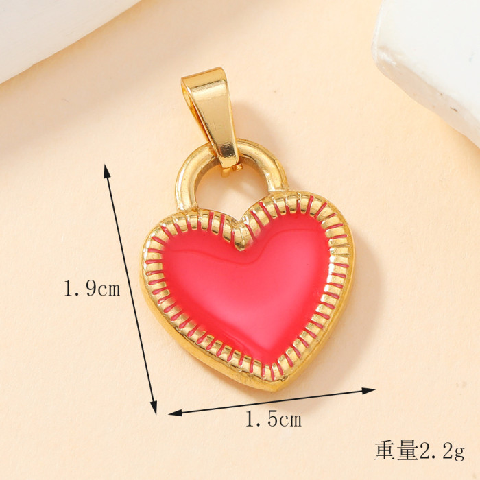 Classic Refined Elegant Women Drop Oil LOVE Love Pendant Necklace Handmade DIY Jewelry Accessories