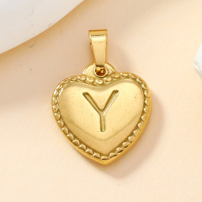 Chic Hypoallergenic 18K Gold Plated Stainless Steel Love Pendant 26 Letter DIY Bracelet Necklace Accessories