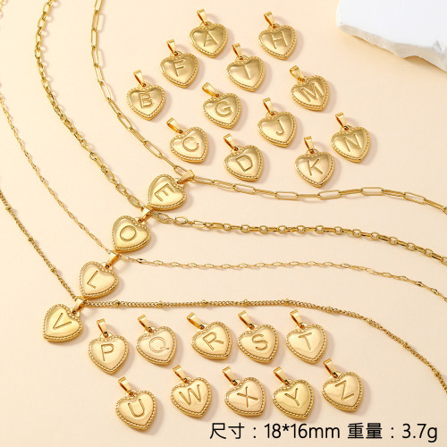 Chic Hypoallergenic 18K Gold Plated Stainless Steel Love Pendant 26 Letter DIY Bracelet Necklace Accessories
