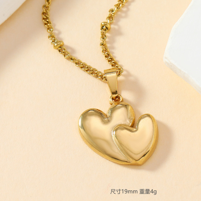 Classic Chic Dainty Elegant 18K Gold Plated Stainless Steel Cross Heart Pendant Wholesale Handmade DIY Jewelry Access...