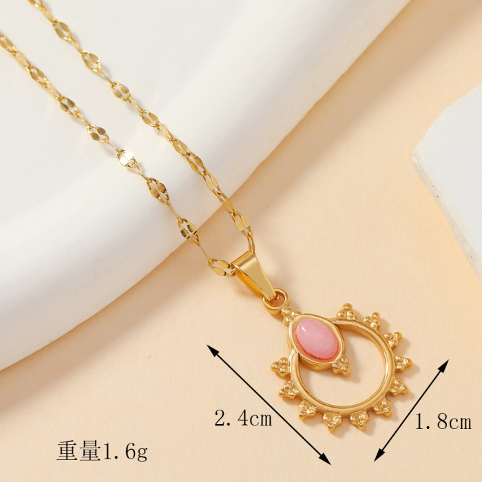 Classic Refined Elegant Colourful Gem Pendant Women Necklace Bracelet DIY Accessory