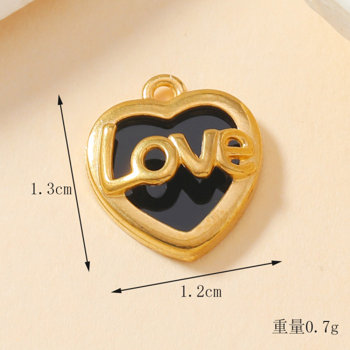 Classic Refined Elegant Women Drop Oil LOVE Love Pendant Necklace Handmade DIY Jewelry Accessories