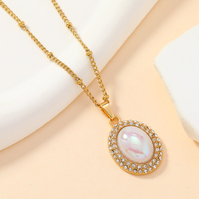 Classic Refined Elegant Colourful Gem Pendant Women Necklace Bracelet DIY Accessory