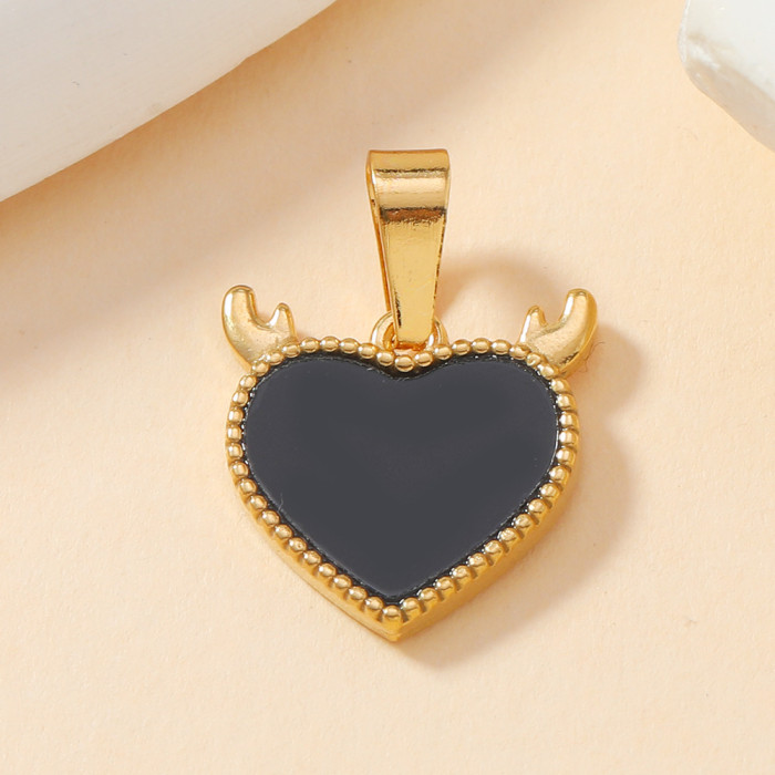 Classic Refined Elegant Women Drop Oil LOVE Love Pendant Necklace Handmade DIY Jewelry Accessories
