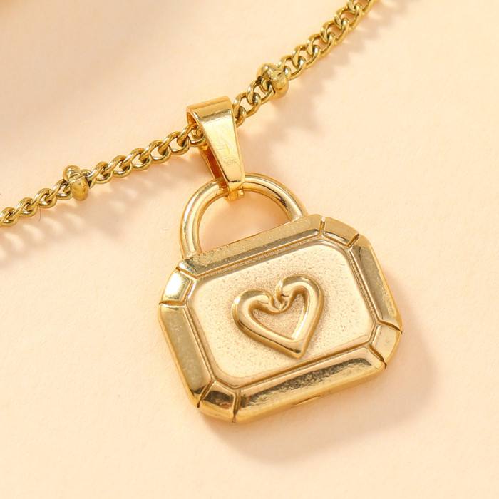 Versatile 18K Gold Plated Stainless Steel Skull Cross Love Flower Bracelet Necklace DIY Pendant Accessories