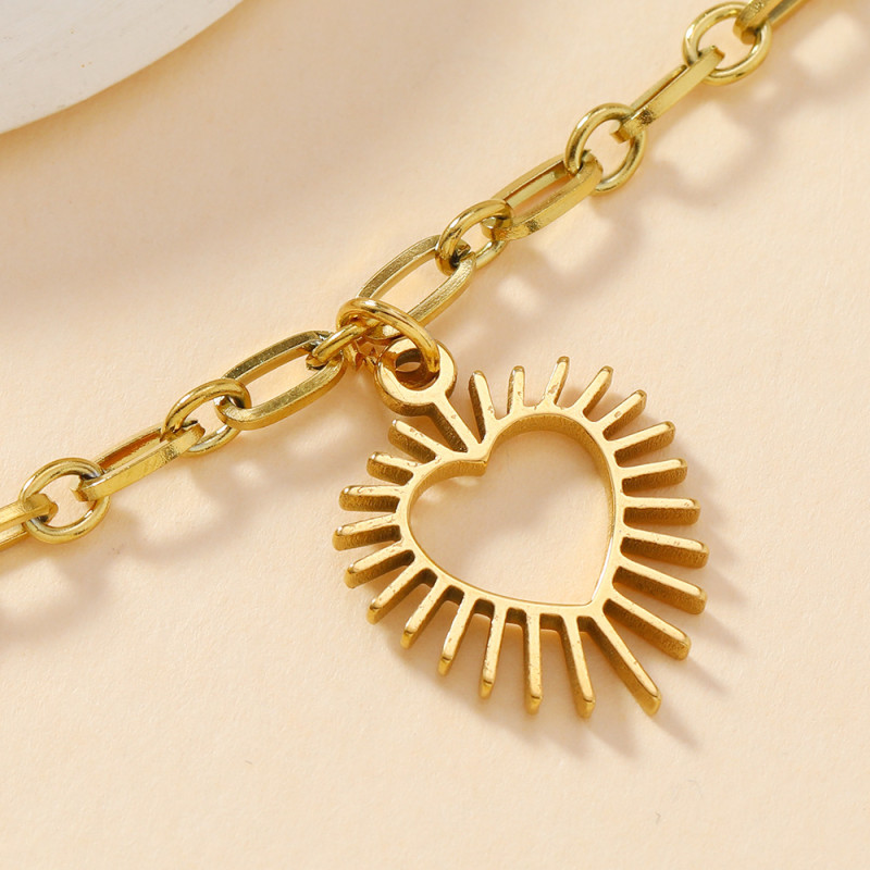 Classic Refined Elegant Women Leaf Love Element Pendant DIY Hand Necklace Accessory