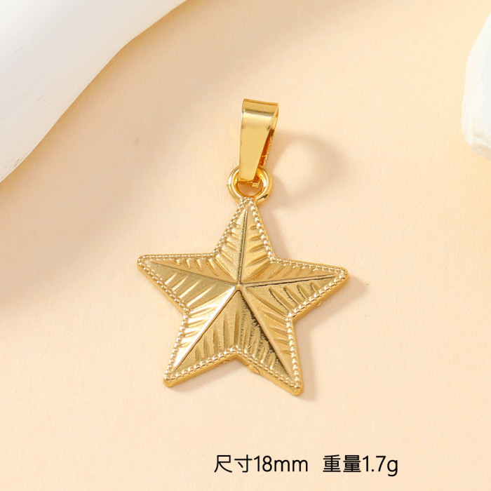 Versatile 18K Gold Plated Stainless Steel Skull Cross Love Flower Bracelet Necklace DIY Pendant Accessories
