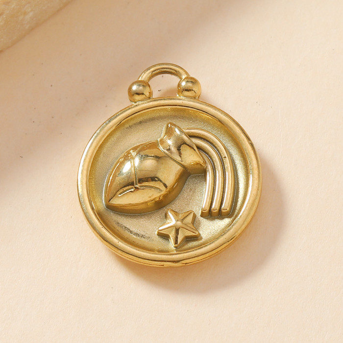 Chic Elegant 18K Gold Stainless Steel Twelve Constellations Bracelet Necklace DIY Accessories
