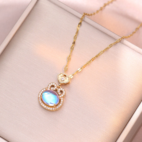 Classic Refined Elegant Women Zircon Geometric Necklace Festival Trendy Casual Jewelry Gift