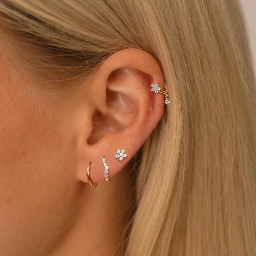 Chic Dainty Elegant Zircon Hoop Earrings Set for Women Punk Huggie Piercing Jewelry Wedding Party Anniversary