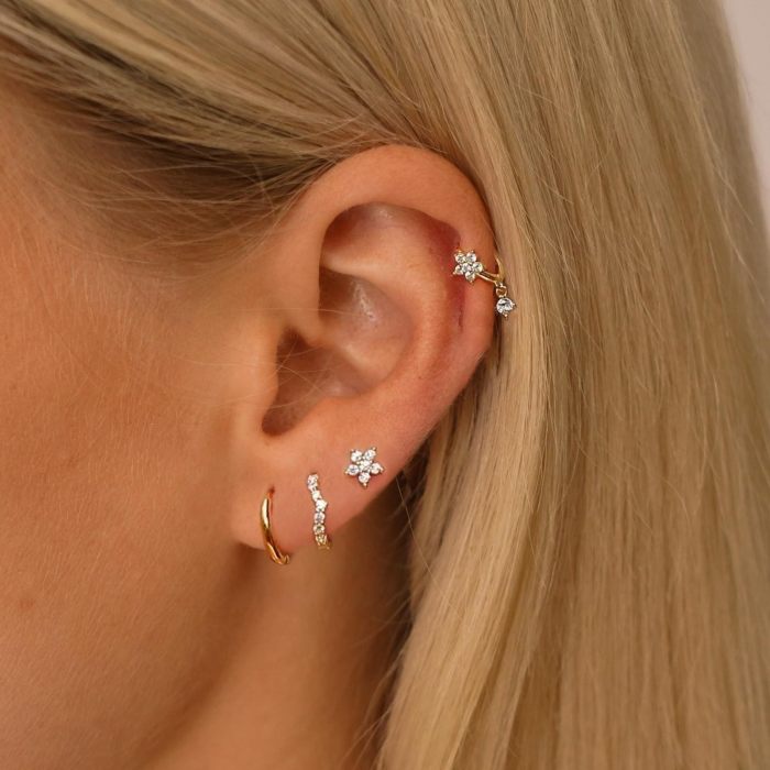 Chic Dainty Elegant Zircon Hoop Earrings Set for Women Punk Huggie Piercing Jewelry Wedding Party Anniversary, Jewelr...