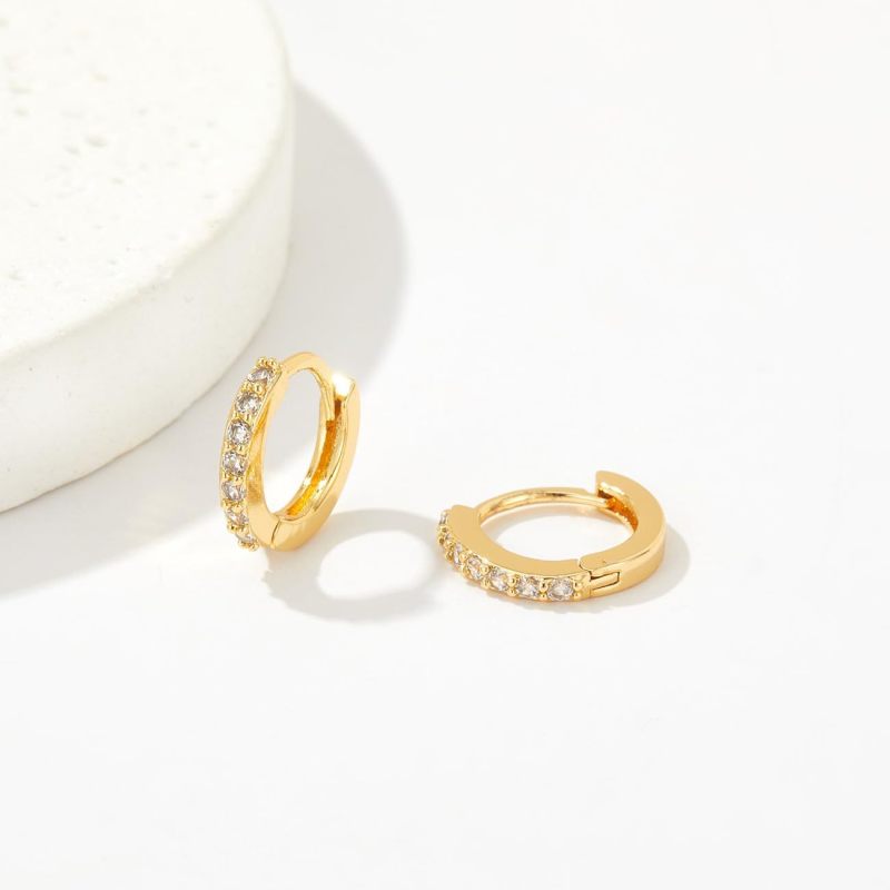 Chic Dainty Elegant Teardrop Waterdrop Hoop Earrings Set Zircon Huggie Pendant Piercing Earring Trendy Jewelry