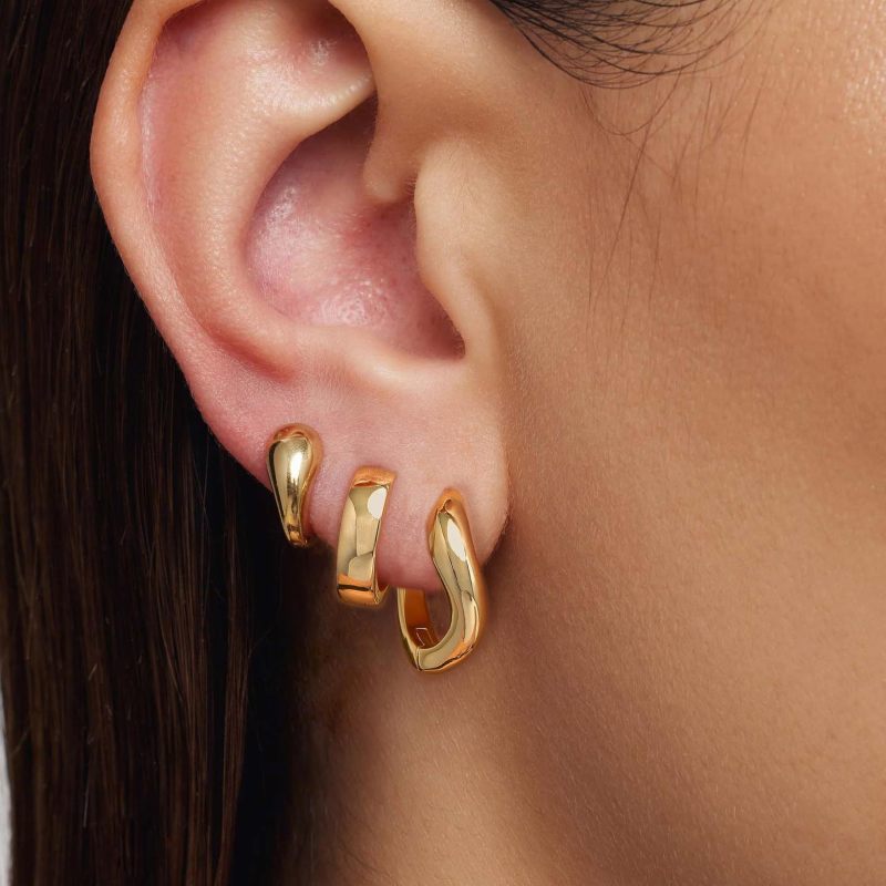 Simple Smooth Geometric Circle Earrings for Women Trendy Party Festival Casual Jewelry Gift