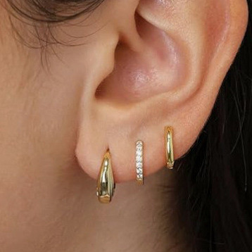 Chic Elegant Simple Zircon Circle Women's Earrings 3pcs/ Set Party Festival Trendy Casual jewelry Gift