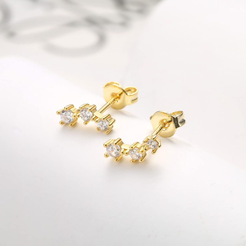 Chic Dainty Zircon Hoop Earrings Set for Women Silver Color Piercing Earring Party Festival Casual Jewelry