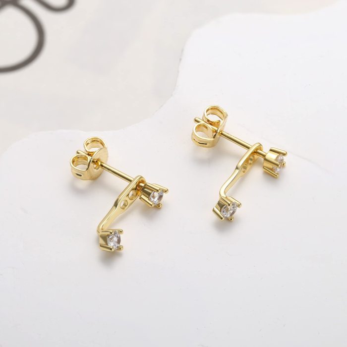 Chic Dainty Zircon Hoop Earrings Set for Women Silver Color Piercing Earring Party Festival Casual Jewelry, Jewelry Sets