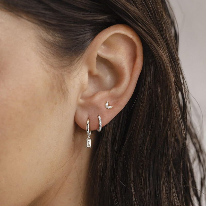3pcs/set Hoop Earrings Set for Women Geometric Pendant Cartilage Piercing Earring Trendy Jewelry