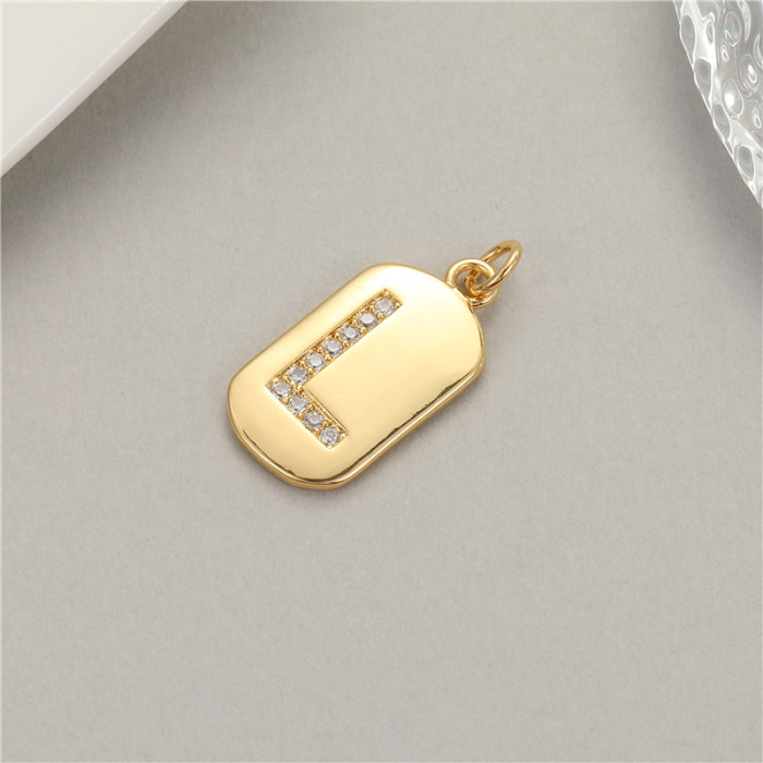Classic Refined Elegant Women 26 English Letter Pendant 14K Zircon Mini Tag DIY Handmade Necklace Bracelet Accessory