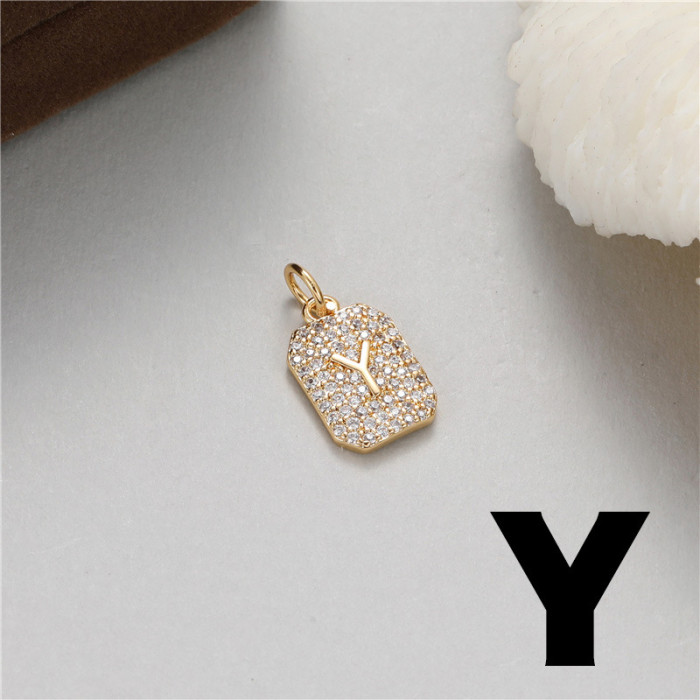 Chic Customizable Micro-inset Zircon English Letters Pendant Accessories DIY Jewelry