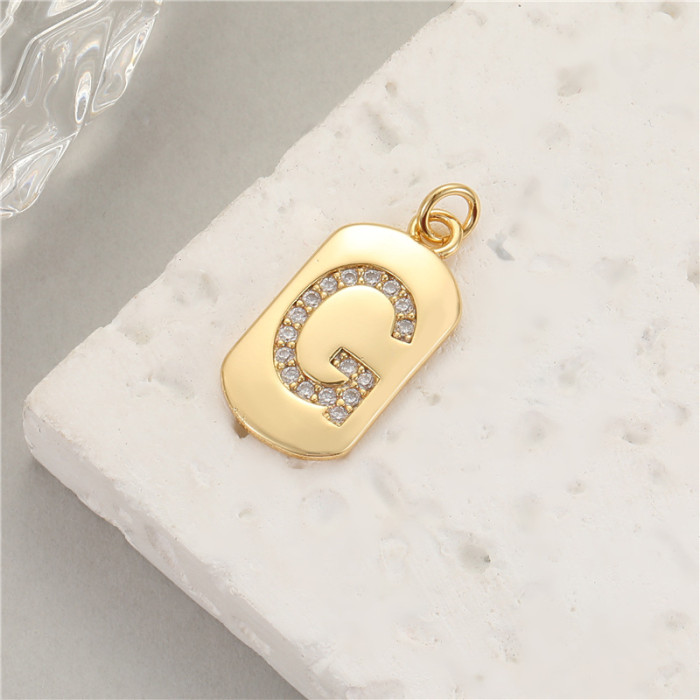 Classic Refined Elegant Women 26 English Letter Pendant 14K Zircon Mini Tag DIY Handmade Necklace Bracelet Accessory