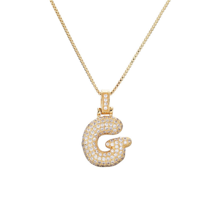 Chic Dainty Elegant Micro-inlaid Zircon 26 English Letter Pendant Necklace Party Jewelry Gift