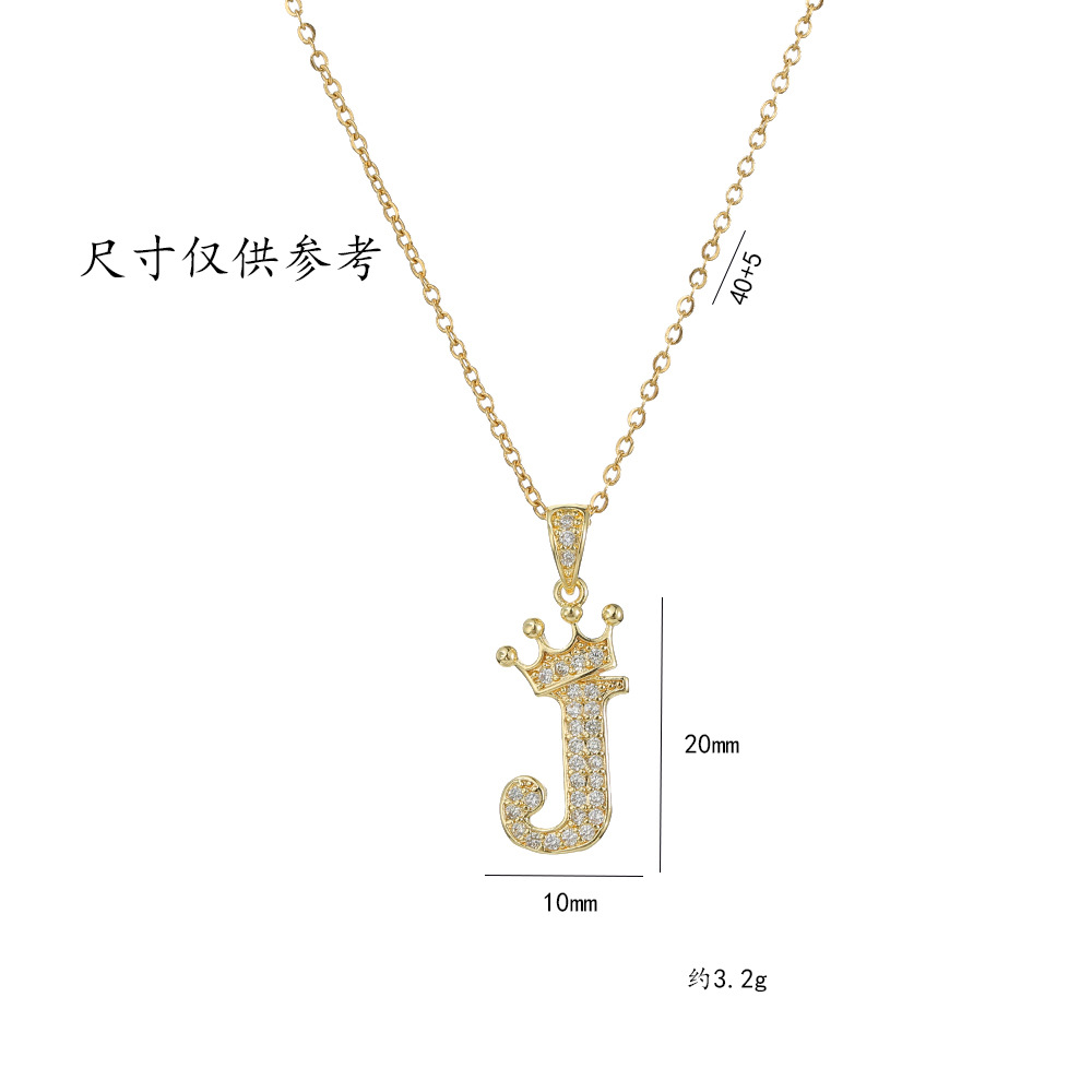 Classic Refined Elegant Women Zircon Crown English Letter Pendant Party Festival Trendy Casual Jewelry Gift 216045366585