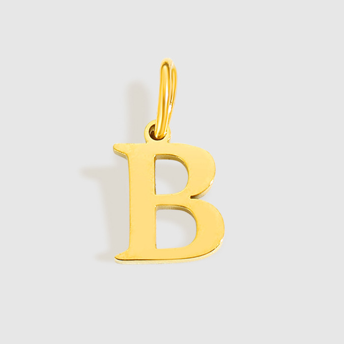 Handmade DIY Jewelry Accessories 18K Gold Plated Stainless Steel 26 English Letters Pendant Wholesale, Necklaces