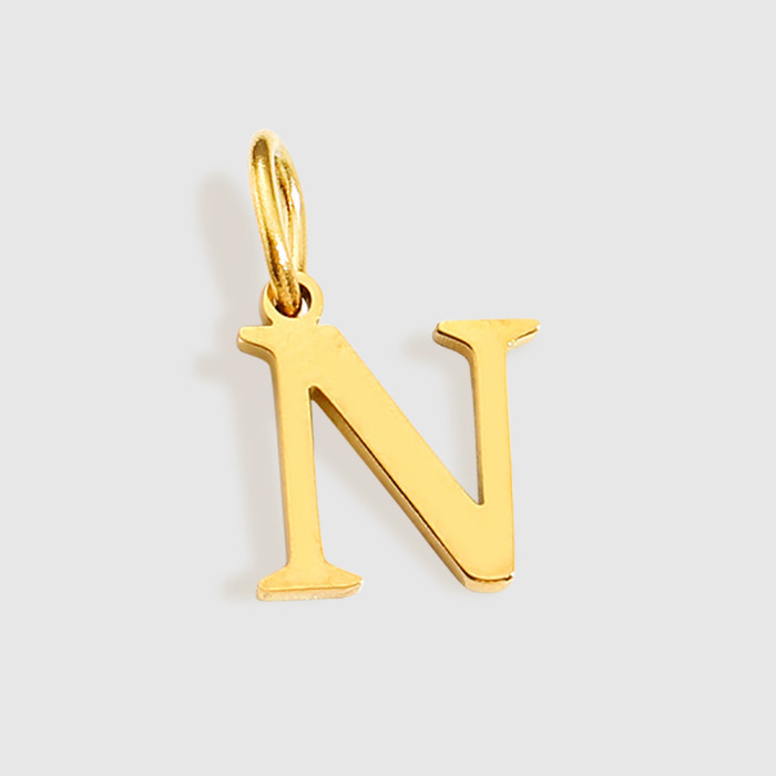 Handmade DIY Jewelry Accessories 18K Gold Plated Stainless Steel 26 English Letters Pendant Wholesale, Necklaces
