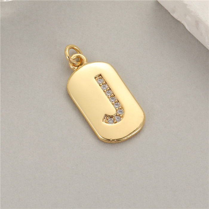 Classic Refined Elegant Women 26 English Letter Pendant 14K Zircon Mini Tag DIY Handmade Necklace Bracelet Accessory