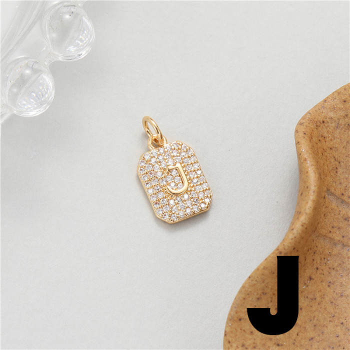 Chic Customizable Micro-inset Zircon English Letters Pendant Accessories DIY Jewelry