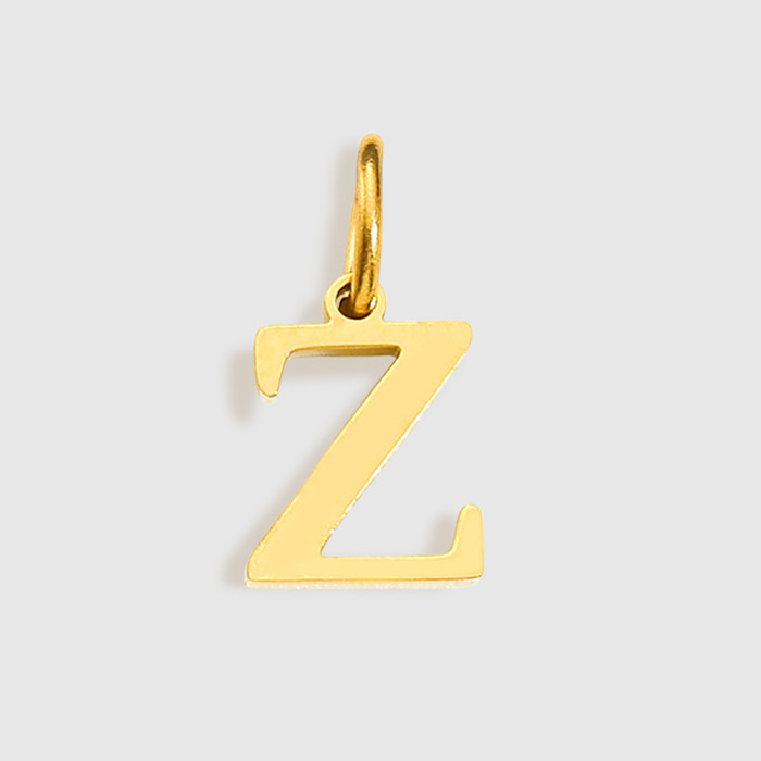 Handmade DIY Jewelry Accessories 18K Gold Plated Stainless Steel 26 English Letters Pendant Wholesale, Necklaces