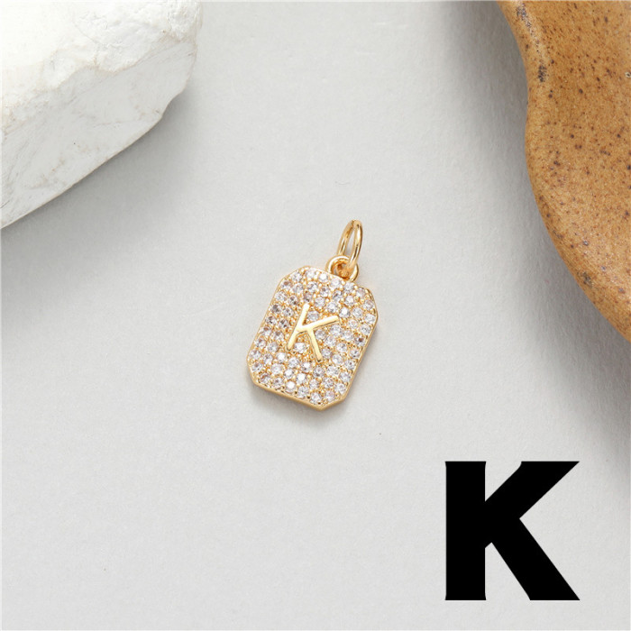 Chic Customizable Micro-inset Zircon English Letters Pendant Accessories DIY Jewelry