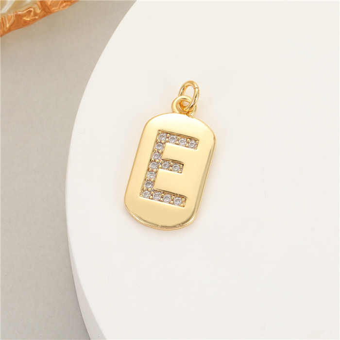 Classic Refined Elegant Women 26 English Letter Pendant 14K Zircon Mini Tag DIY Handmade Necklace Bracelet Accessory