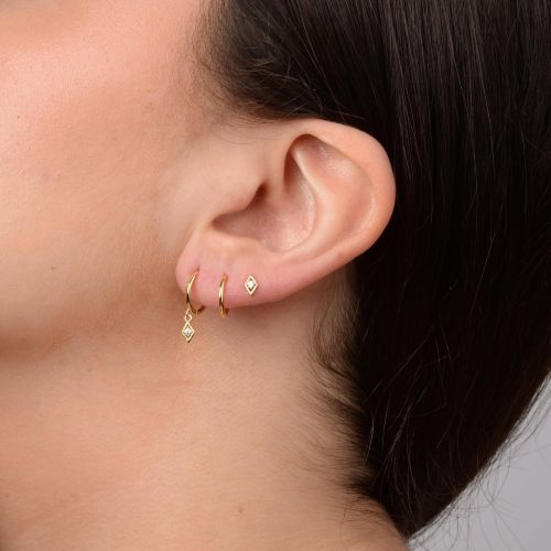 Classic Little Huggies Hoop Earrings For Women Tiny Zirconia Pendant Cartilage Earrings Piercing Jewelry