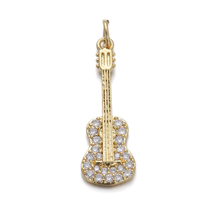 Chic Customizable Hypoallergenic Rose Planet Key Guitar Zircon Pendant Not Fade Pendant Handmade DIY Jewelry Accessor...
