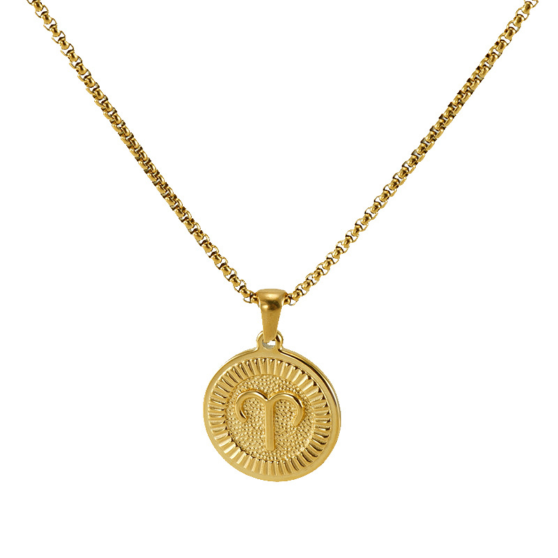 Classic Refined Elegant Round Twelve Constellations Necklace Trendy Casual Jewelry Gift 216045365724
