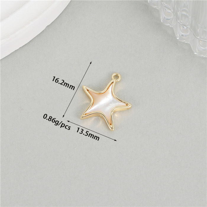 Classic Refined Chic Elegant14K Gold Plated Pendant with Natural White Shell Festival Trendy Casual Jewelry Gift, Nec...