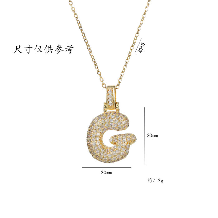 Hypoallergenic Gold Plated Neccklce Micro-inlaid Zircon 26 English Letter Necklace Jewelry