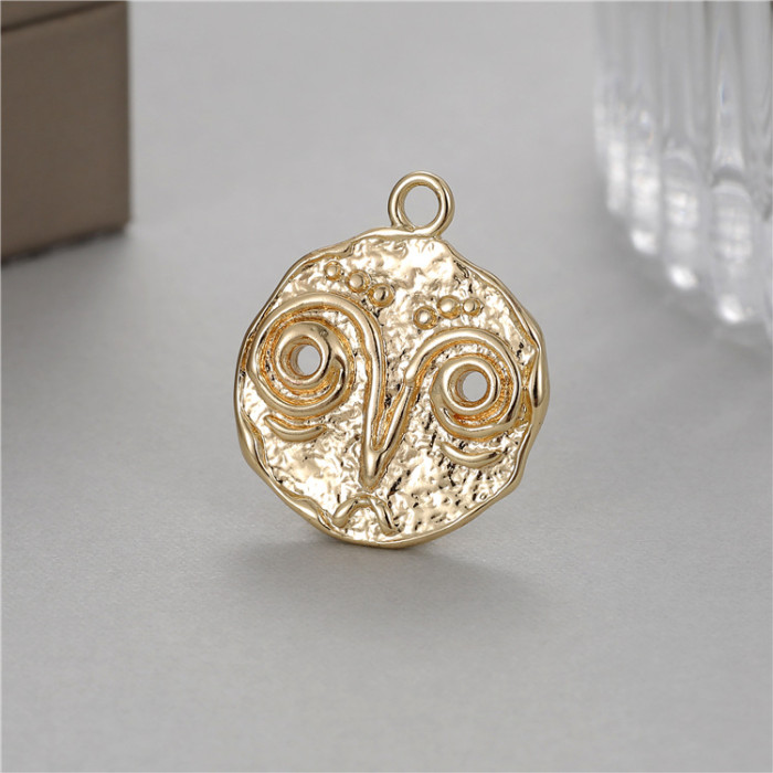 Dainty Elegant 14K Gold-plated Head Smiley Devil's Eye Pendant DIY Necklace Bracelet Pendant Accessories