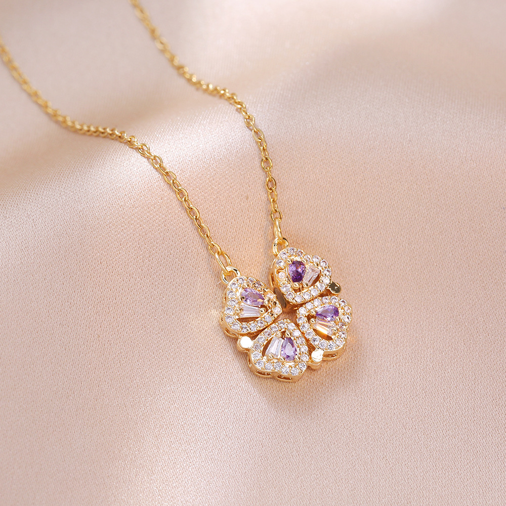 Classic Refined New Variety Four Leaf Flower Necklace Wear More Than One Style Trendy Party Festival Casual Jewelry Gift 216045358959