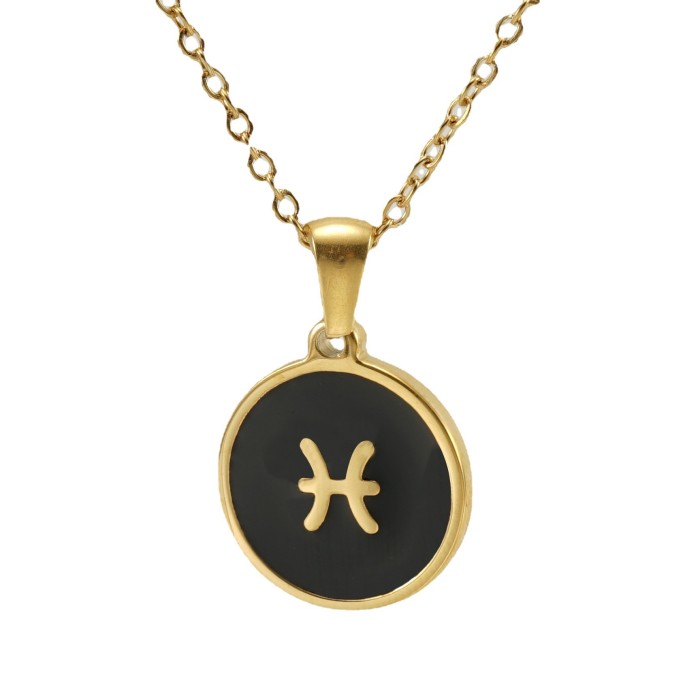 Classic Refined Elegant Women 18k Gold Plated Stainless Steel Twelve Constellation Necklace Party Festival Casual Jewelry Gift