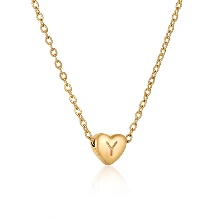 Dainty Elegant 18K Gold Gold Plated  Stainless Steel Love Pendant Letter Necklace Trendy Party Festival Casual Jewelry Gift