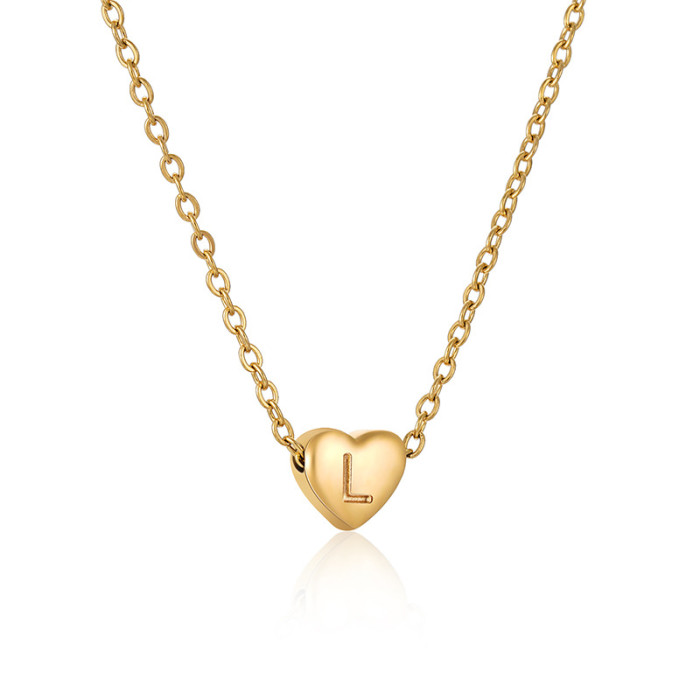 Dainty Elegant 18K Gold Gold Plated  Stainless Steel Love Pendant Letter Necklace Trendy Party Festival Casual Jewelry Gift