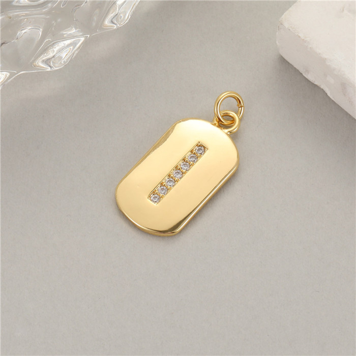 Classic Refined Elegant Women 26 English Letter Pendant 14K Zircon Mini Tag DIY Handmade Necklace Bracelet Accessory