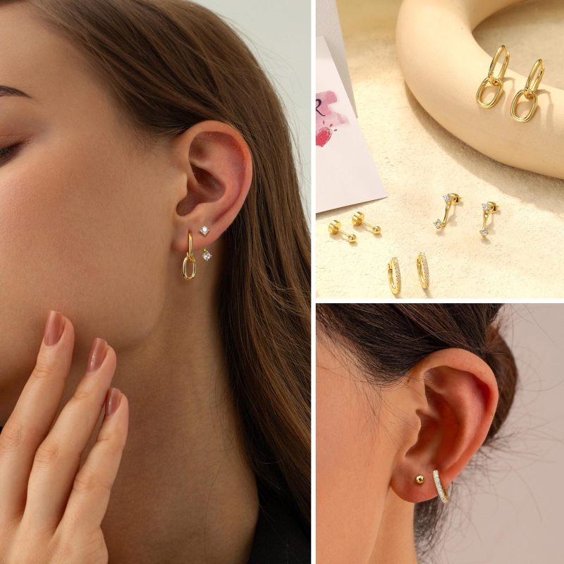Classic Women Earring Jewelry Hypoallergenic Zircon Single Earring Set  for Women Stylish Trendy Party Festival Casual Jewelry