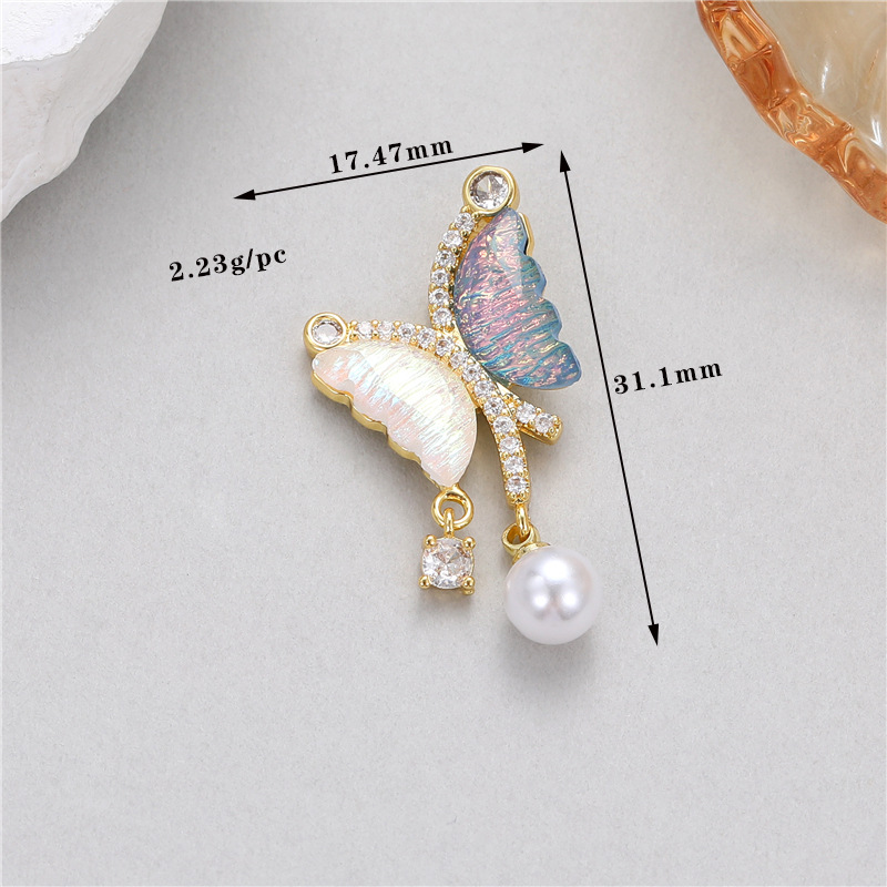 Chic Hypoallergenic Four Leaf Clover Butterfly Mushroom Daisy Zircon Single Pendant Handmade Diy Jewelry Accessories 216045384297