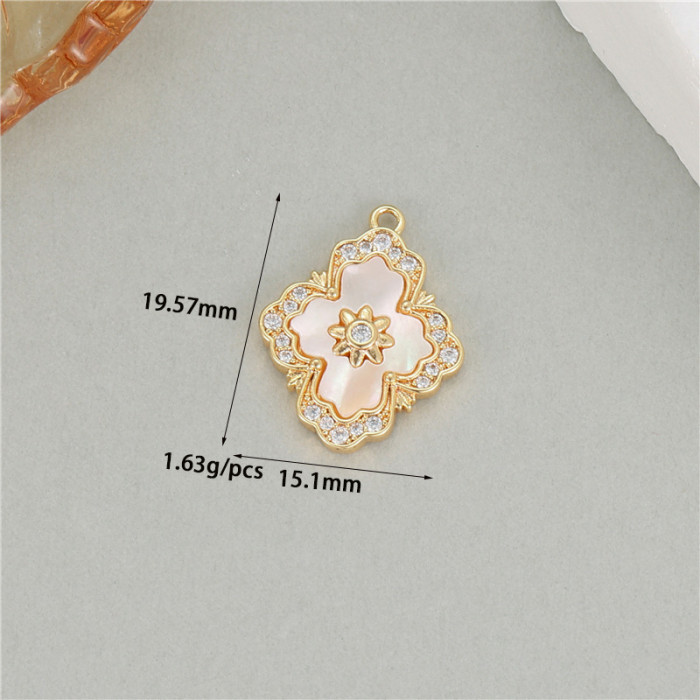 Classic Refined Chic Elegant14K Gold Plated Pendant with Natural White Shell Festival Trendy Casual Jewelry Gift