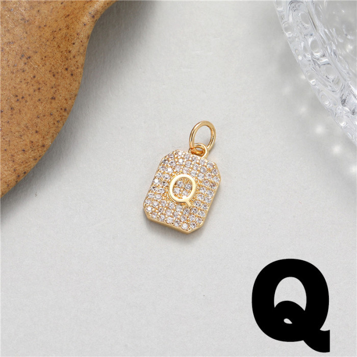 Chic Customizable Micro-inset Zircon English Letters Pendant Accessories DIY Jewelry