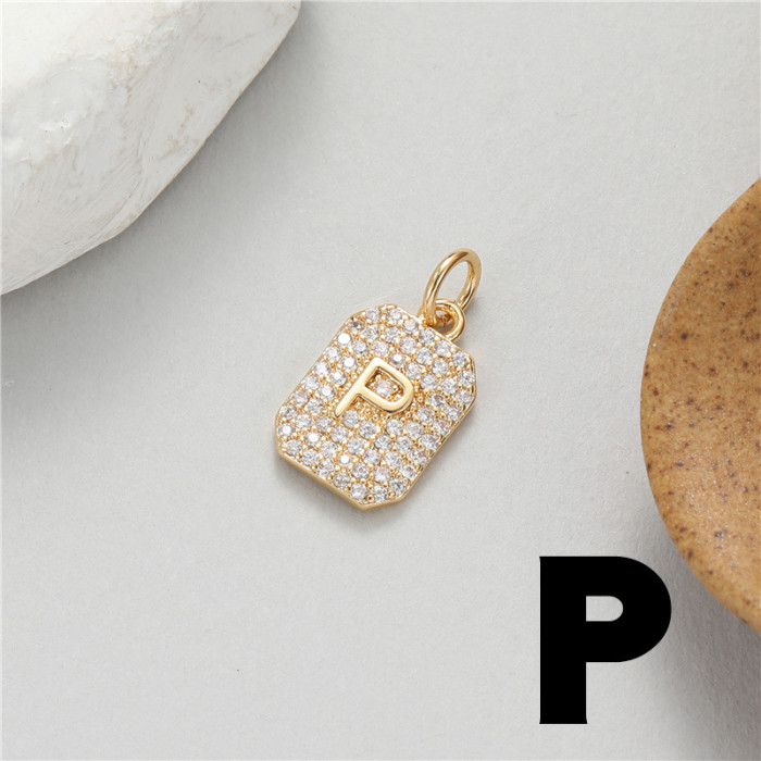 Chic Customizable Micro-inset Zircon English Letters Pendant Accessories DIY Jewelry