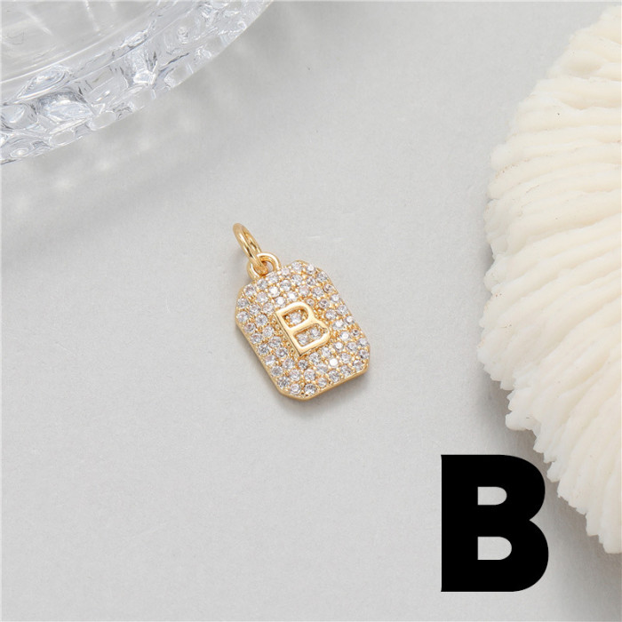 Chic Customizable Micro-inset Zircon English Letters Pendant Accessories DIY Jewelry